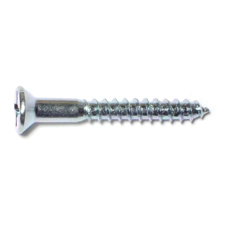 Midwest Fastener Wood Screw, #10, 1-1/2 in, Zinc Plated Steel Flat Head Phillips Drive, 30 PK 62783
